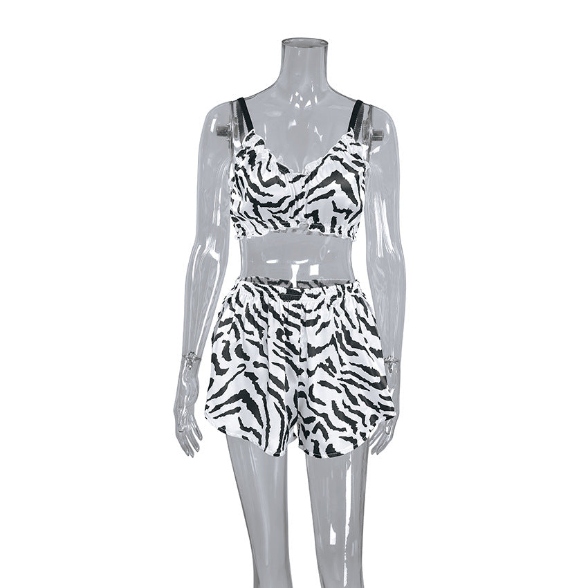 Sexy Zebra Print Soft Sleepwear Sets