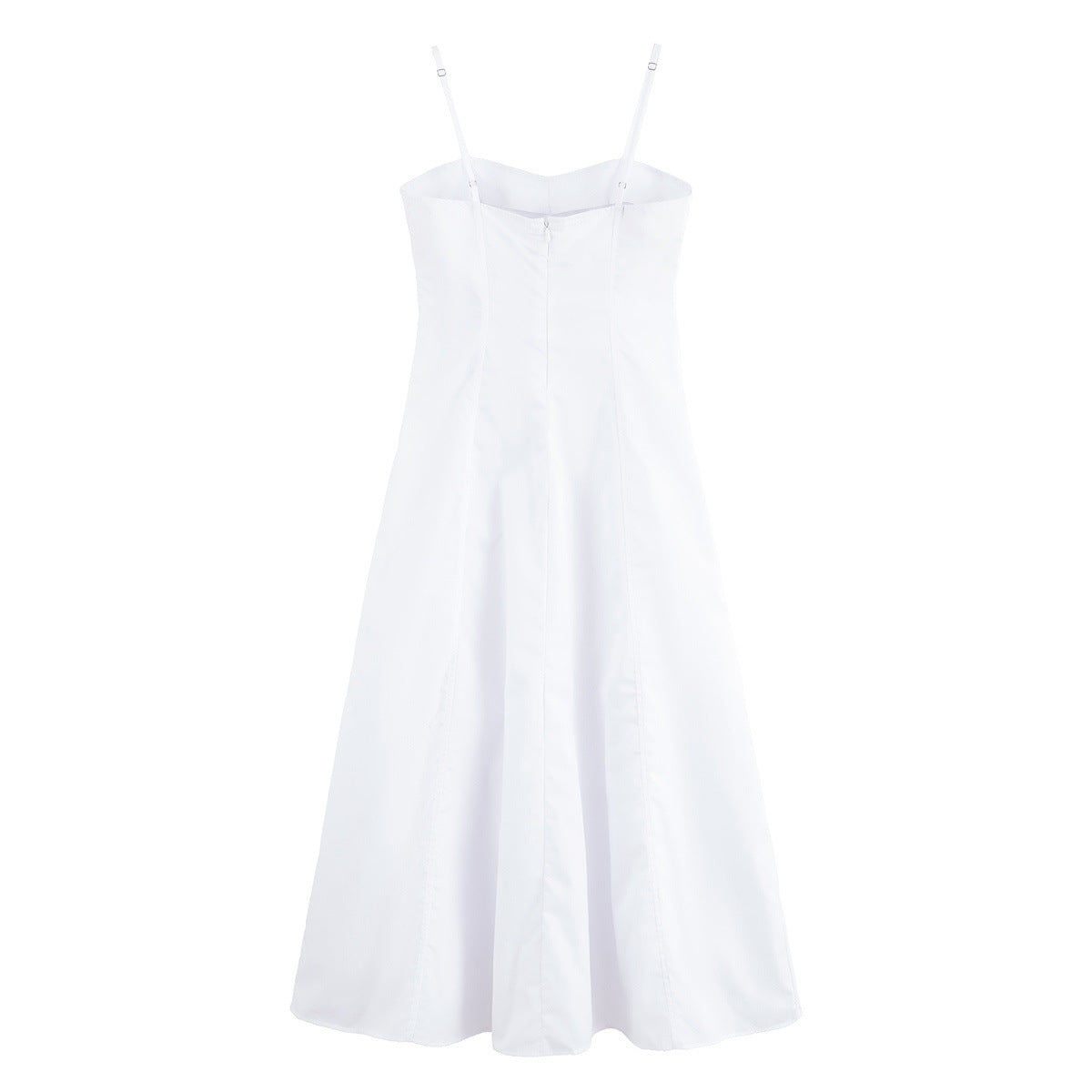 Slim Solid Color Spaghetti Midi Dresses