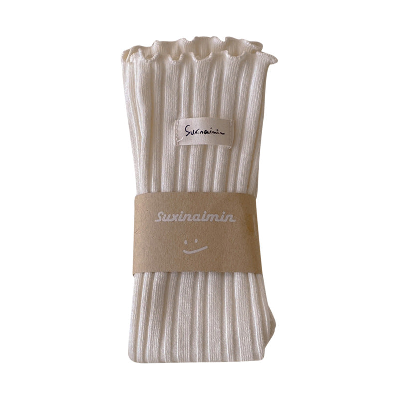 Sweet Solid Color Flounce Soft Socks