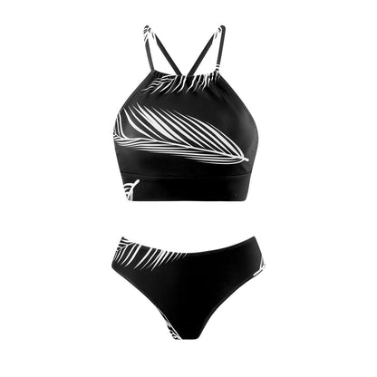 Feather Print Swimwear with Cover