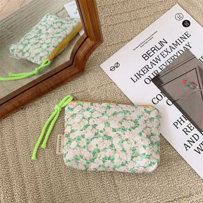Simple Flower Print Mini Make Up Bag