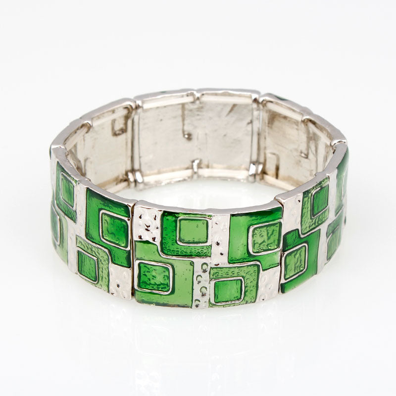 Stylish Color Block Enamel Bracelet
