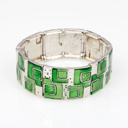 Stylish Color Block Enamel Bracelet