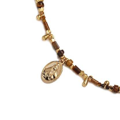 Vintage Gold Plated Tiger Eye Necklace