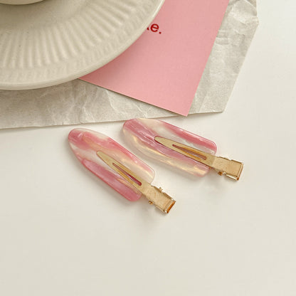 2+ 2Pcs Simple Sweet Pink Hair Clips