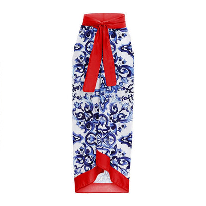 Ruffle Backless Swimwear String Cover