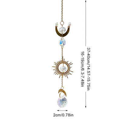 Sun Moon Suncatcher Colorful Crystal Decoration