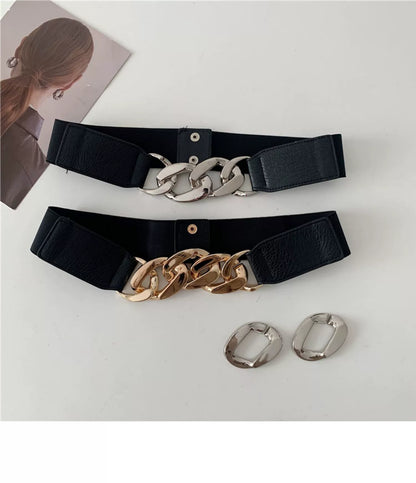 Stretchy Chain Splicing Simple Waist Belt