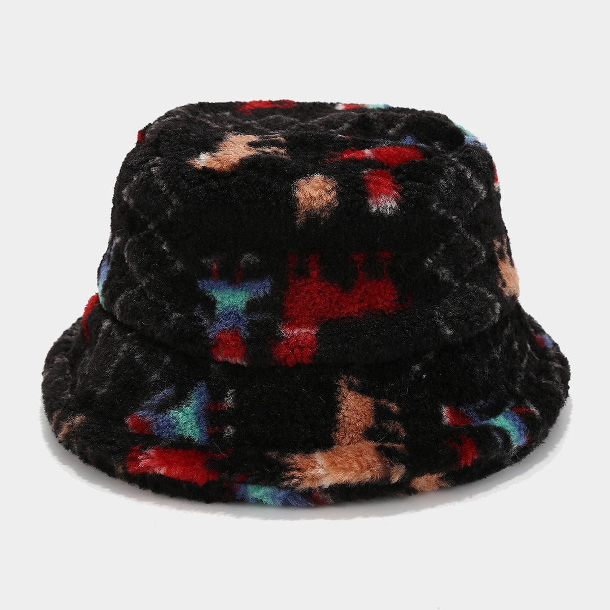 Casual Heart Pattern Soft Fuzzy Winter Bucket Hat