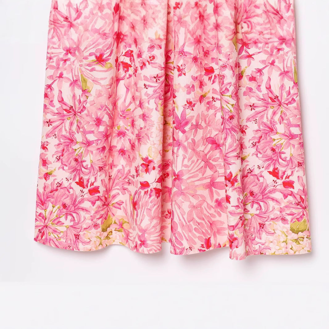 Casual Floral Print Spaghetti Strap Maxi Dress