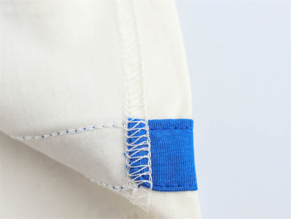 Round Neck Short Sleeve Striped Printed Top