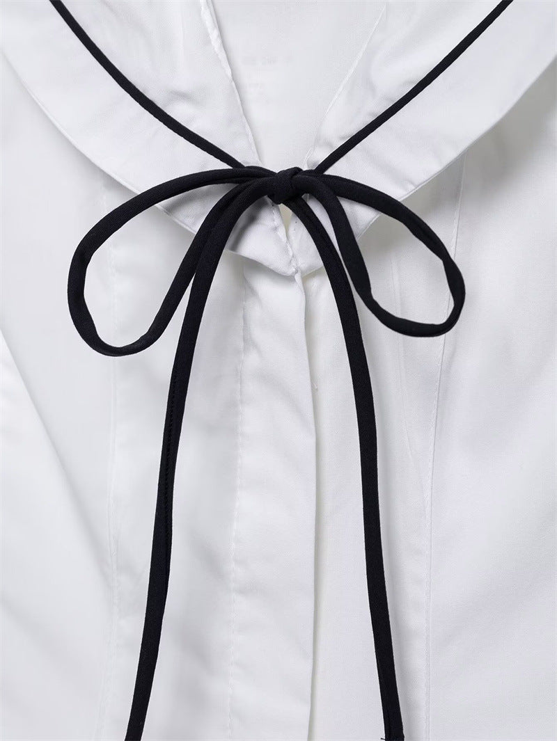 Elegant Solid Color Bow Sleeveless Top