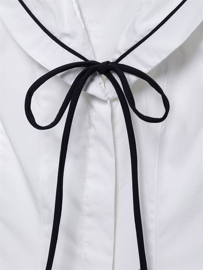 Elegant Solid Color Bow Sleeveless Top