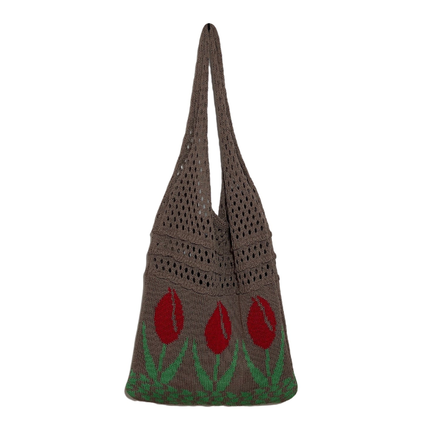 Vintage Flower Jacquard Knit SHoulder Bag