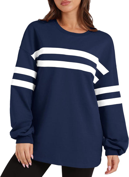 Oversize Splicing Casual Pullover Sweatshirt
