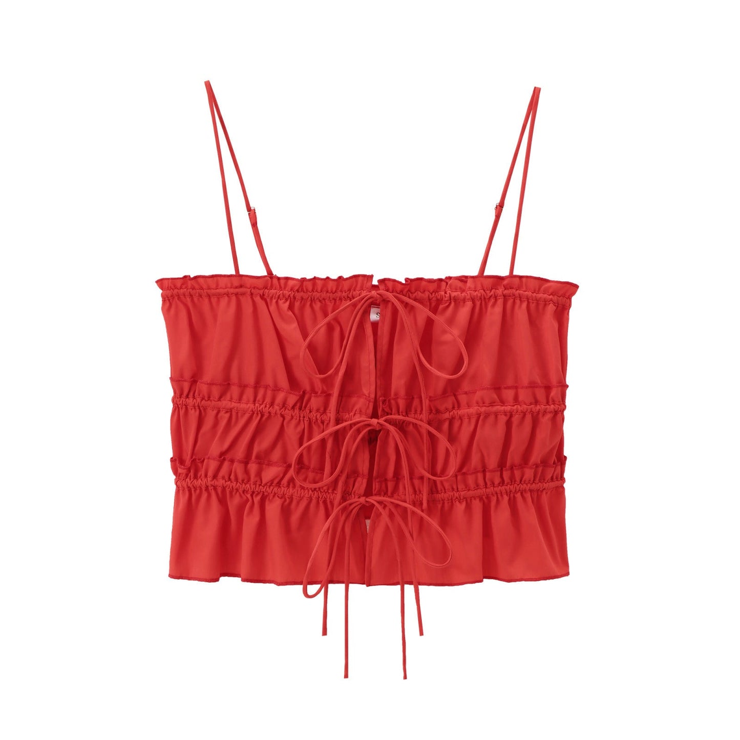 Simple Bowknot Spaghetti Strap Crop Top