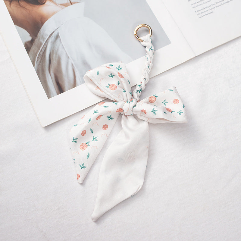 Elegant Satin Scarf Bow Bag Charms