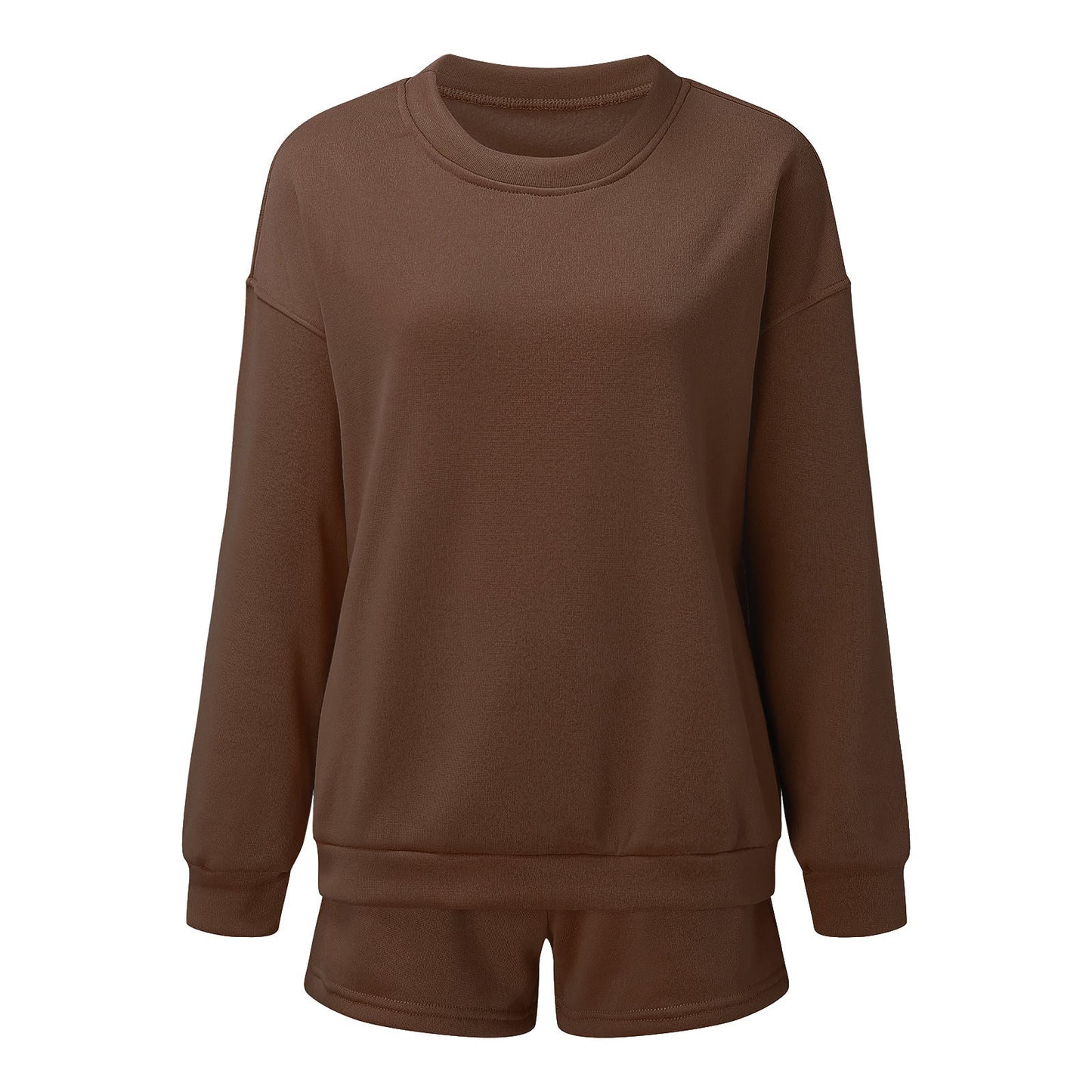 Solid Color Sweatshirt Short Loose Sets