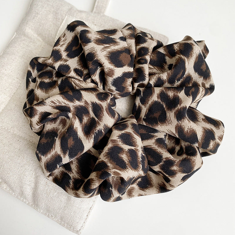 Retro Leopard Print Elastic Hair Tie