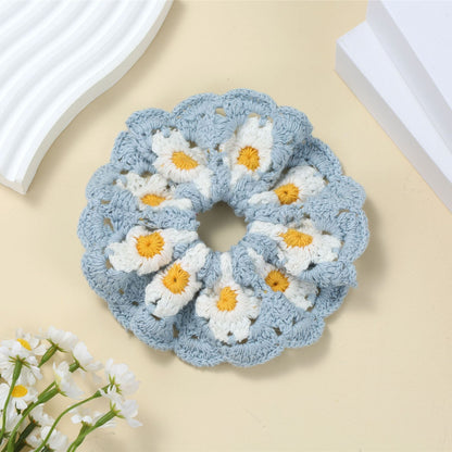 Sweet Colorful Flower Handmade Crochet Scrunchies