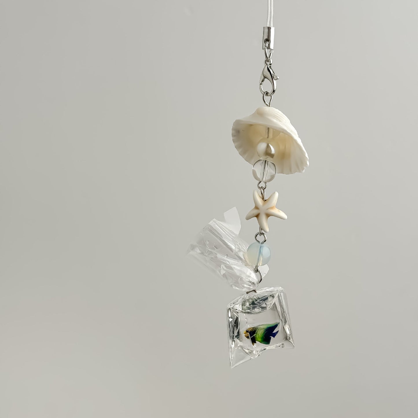 Cute Seashell Fish Keychain Bag Charm