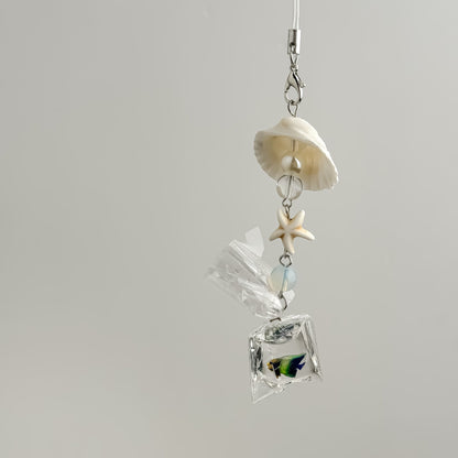 Cute Seashell Fish Keychain Bag Charm