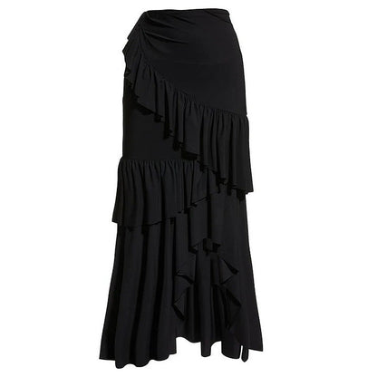 Striped Flower Swimwear With Reffle Cover