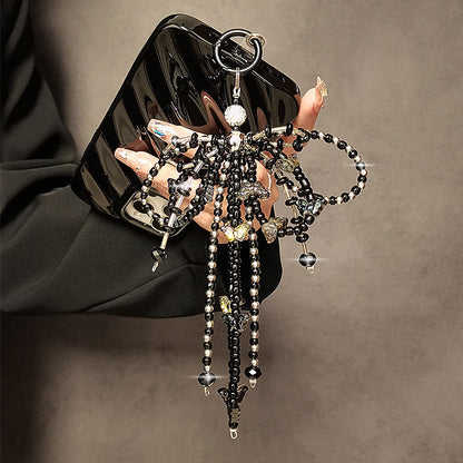 Rhinestone Beaded Bracelet Keychain Bag Charm