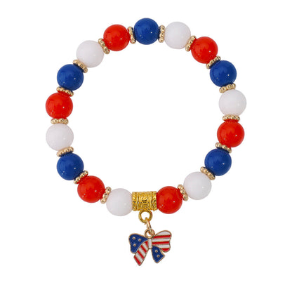 Minimalist USA Pendant Acrylic Beaded Bracelet