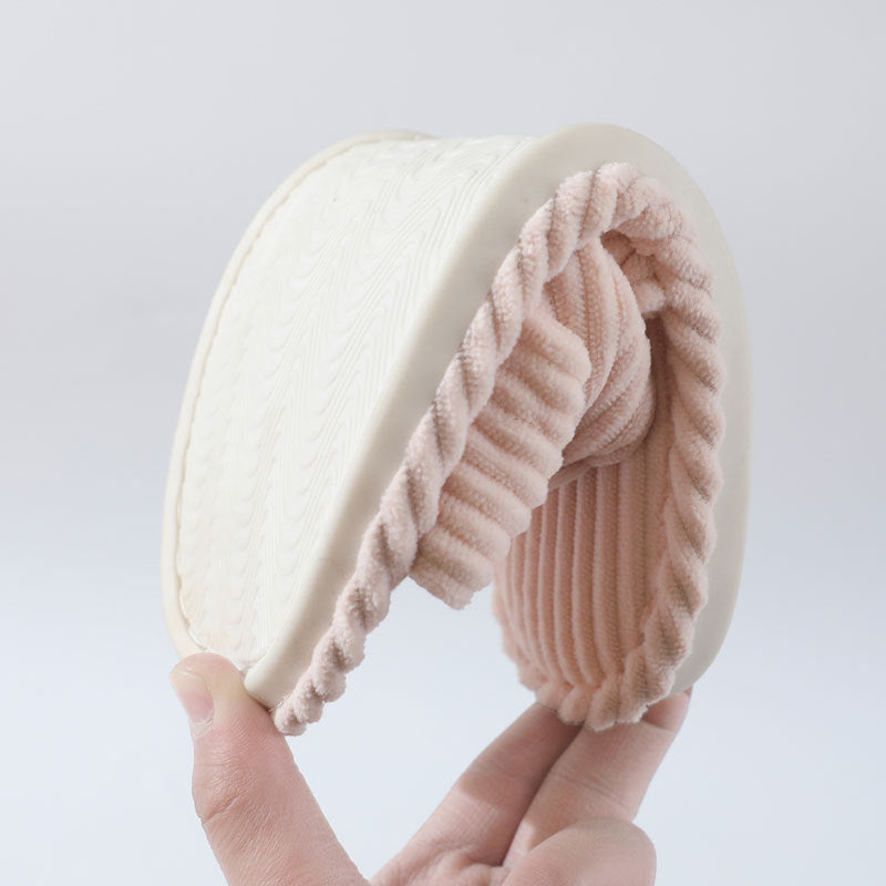 Cozy Corduroy Crossed Bow Indoor Slippers