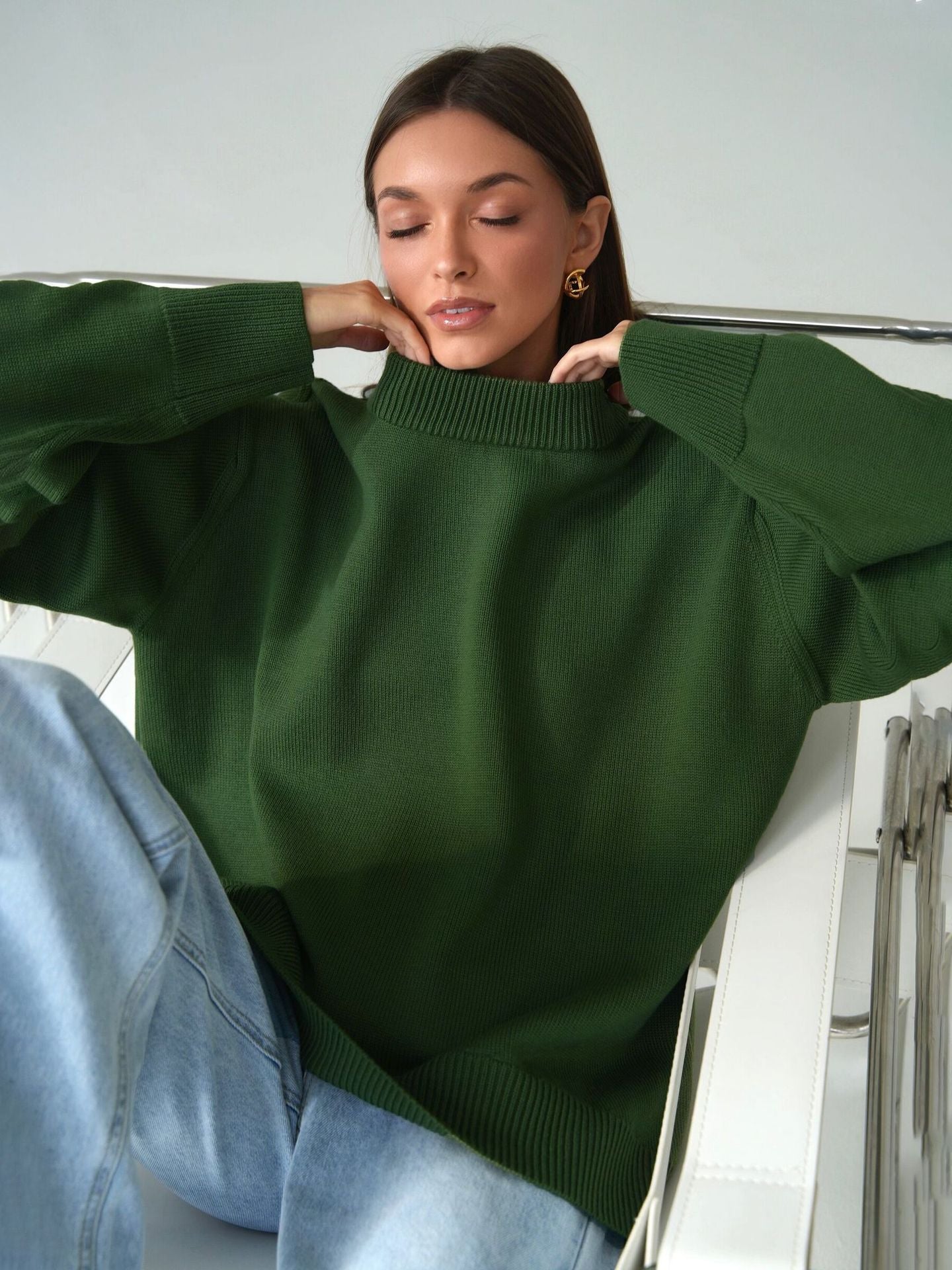 Solid Color Loose Casual Sweater