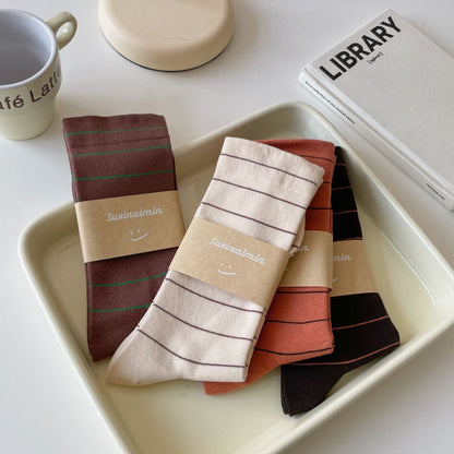 Simple Striped Soft Cotton Socks