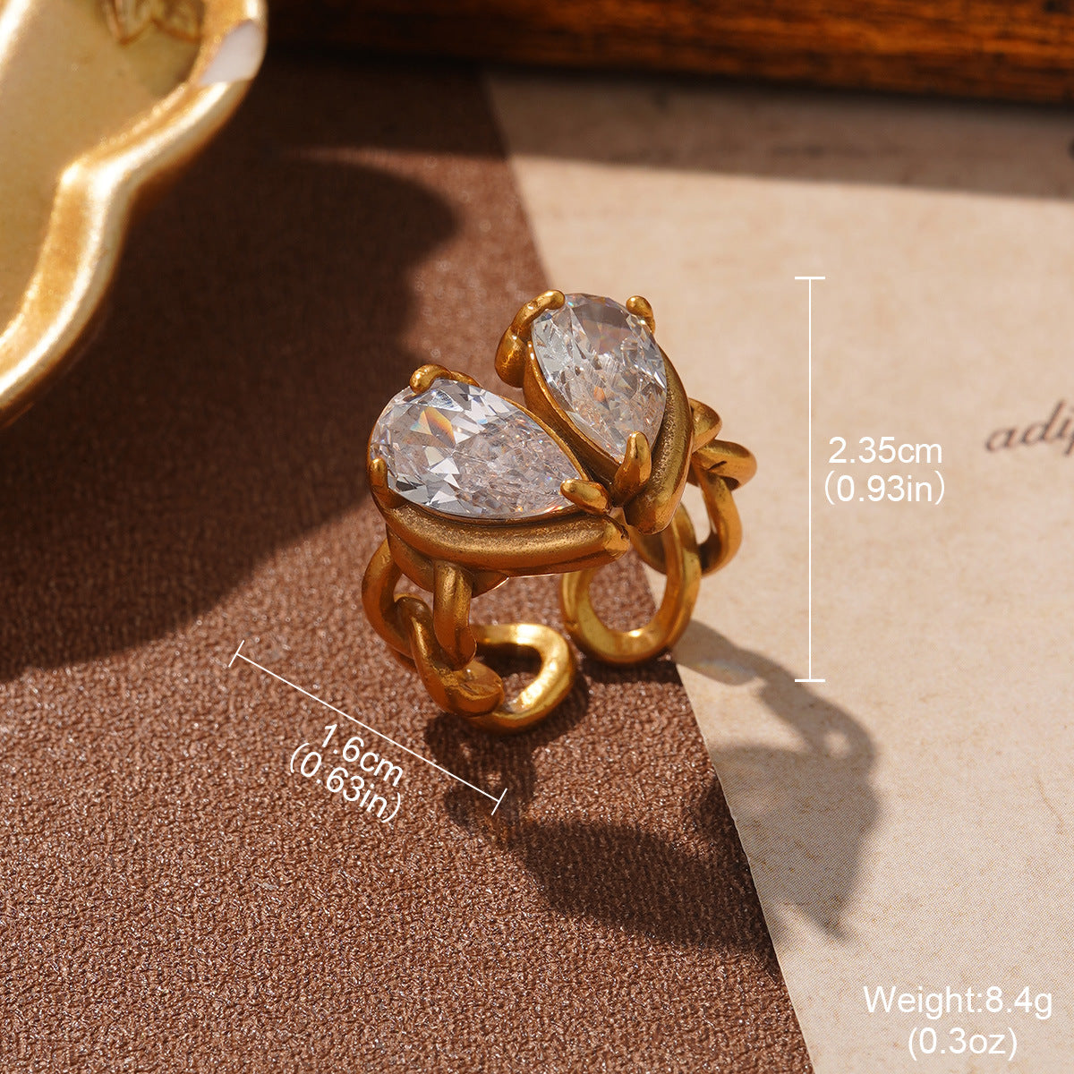 Vintage Irregular Geometric Chunky Band Ring