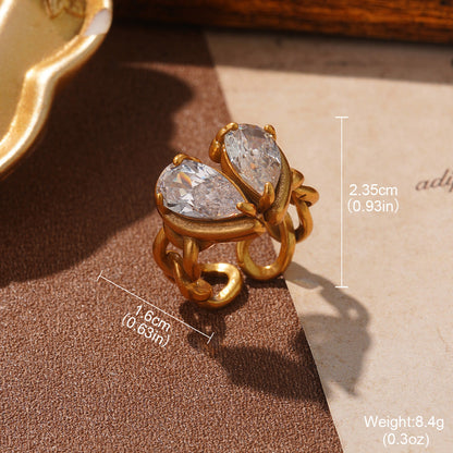 Vintage Irregular Geometric Chunky Band Ring