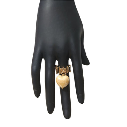 Trendy Candy Colored Ceramic Heart Ring