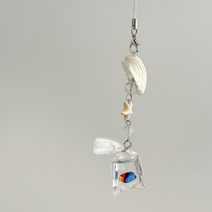 Cute Seashell Fish Keychain Bag Charm