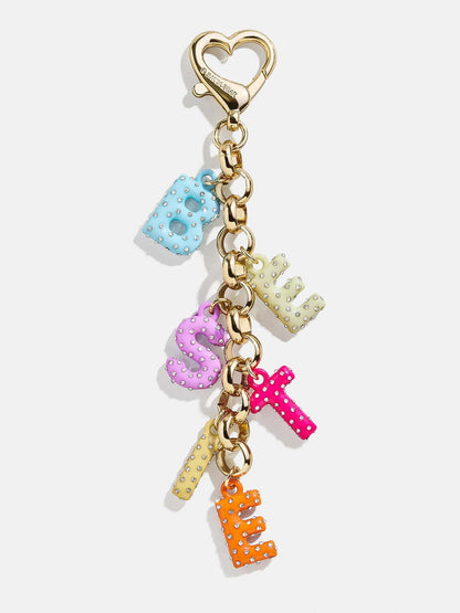 Creative Letter Rhinestone Keychain Bag Charm