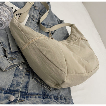 Casual Solid Color Nylon Shoulder Bag