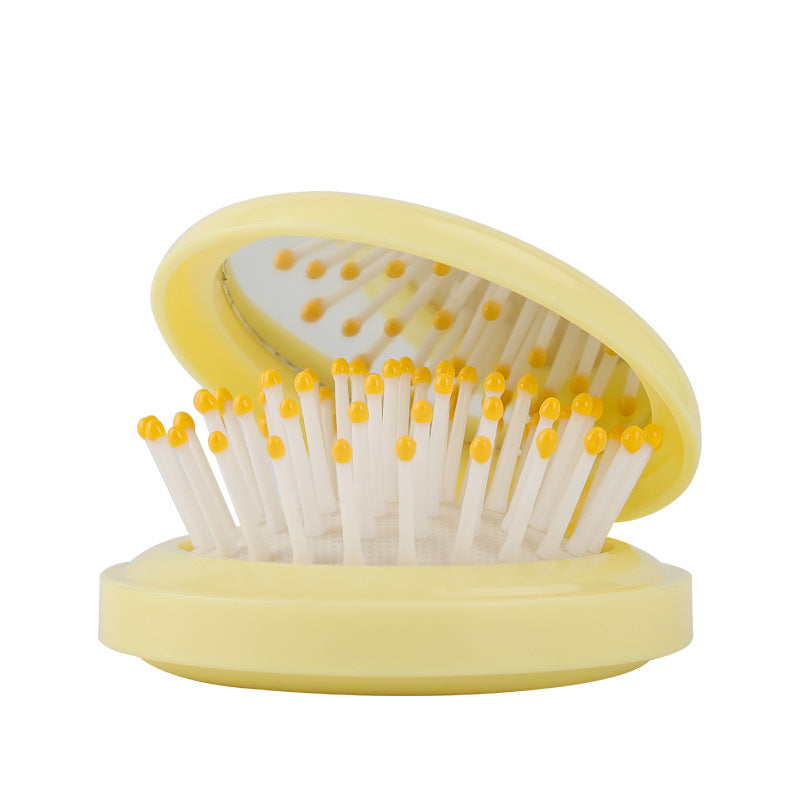 Folding Mini Pocket Cute Comb with Mirror