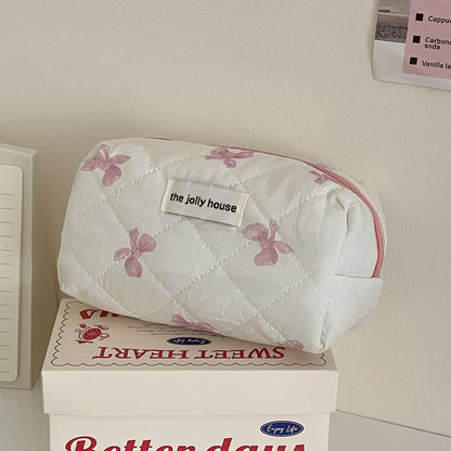 Bow Print Cute Portable Make Up Bag