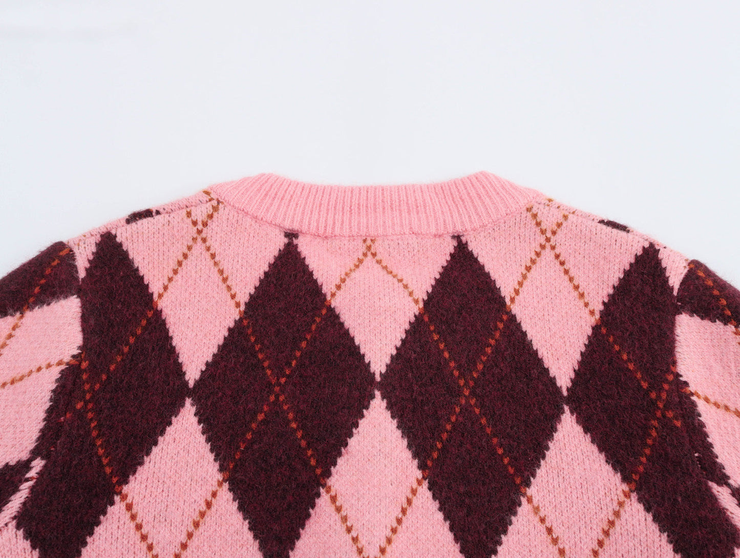 Vintage Diamond Checker Button Down Knit Cardigan