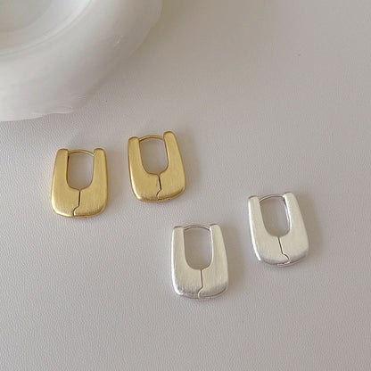 Simple Matte Brushed Hoop Earrings