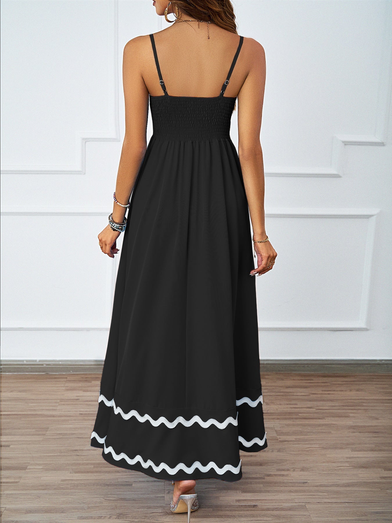 Ruffle Sleeveless Spaghetti Maxi Dress