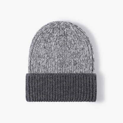 Spliced Color Block Knit Hat Simple Beanie