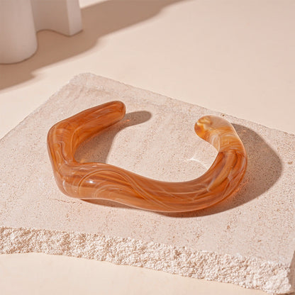 Wave Tie-Dye Geometric Open Acrylic Bracelets