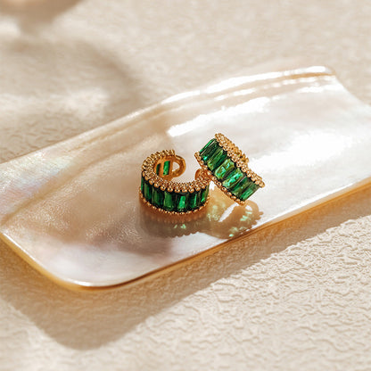 Vintage Elegant Zircon Clip Earrings