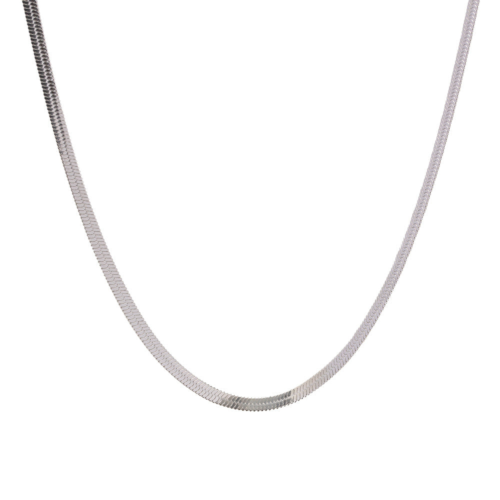 Herringbone Chain Flat Snake Chain Necklace