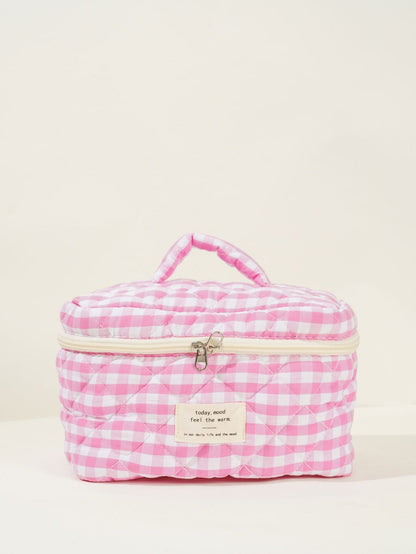 Colorful Plaid Large Capacity Make Up Bag