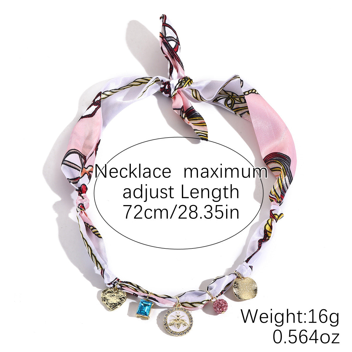 Elegant Pendant Floral Scarf Necklace