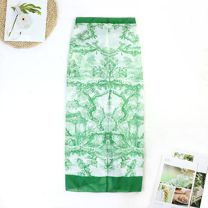 Vintage Print Slim Fit Swimwear with Cover Dress
